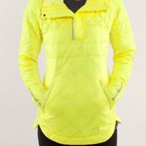 Lululemon what the fluff pullover yellow size 10 jacket half zip